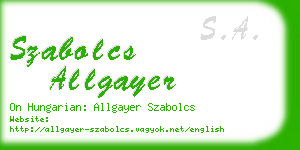 szabolcs allgayer business card